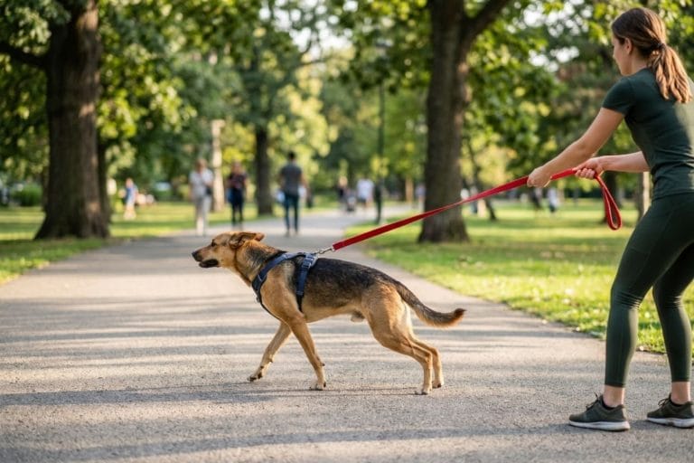 chien qui tire en laisse