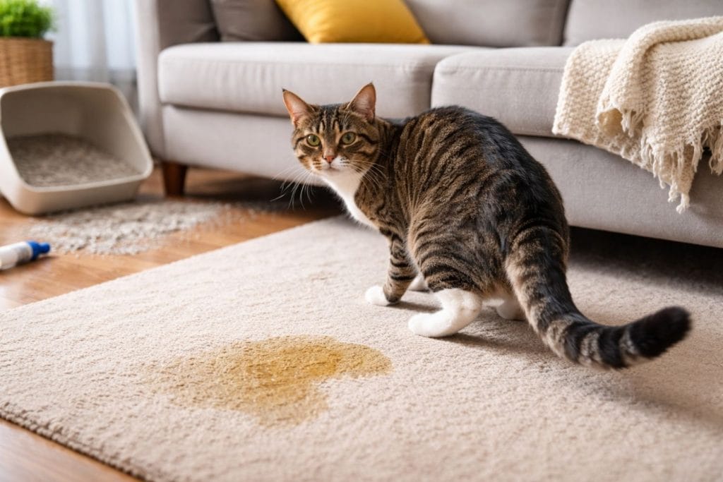 Pourquoi votre chat fait pipi partout ? Les 7 causes cachées !